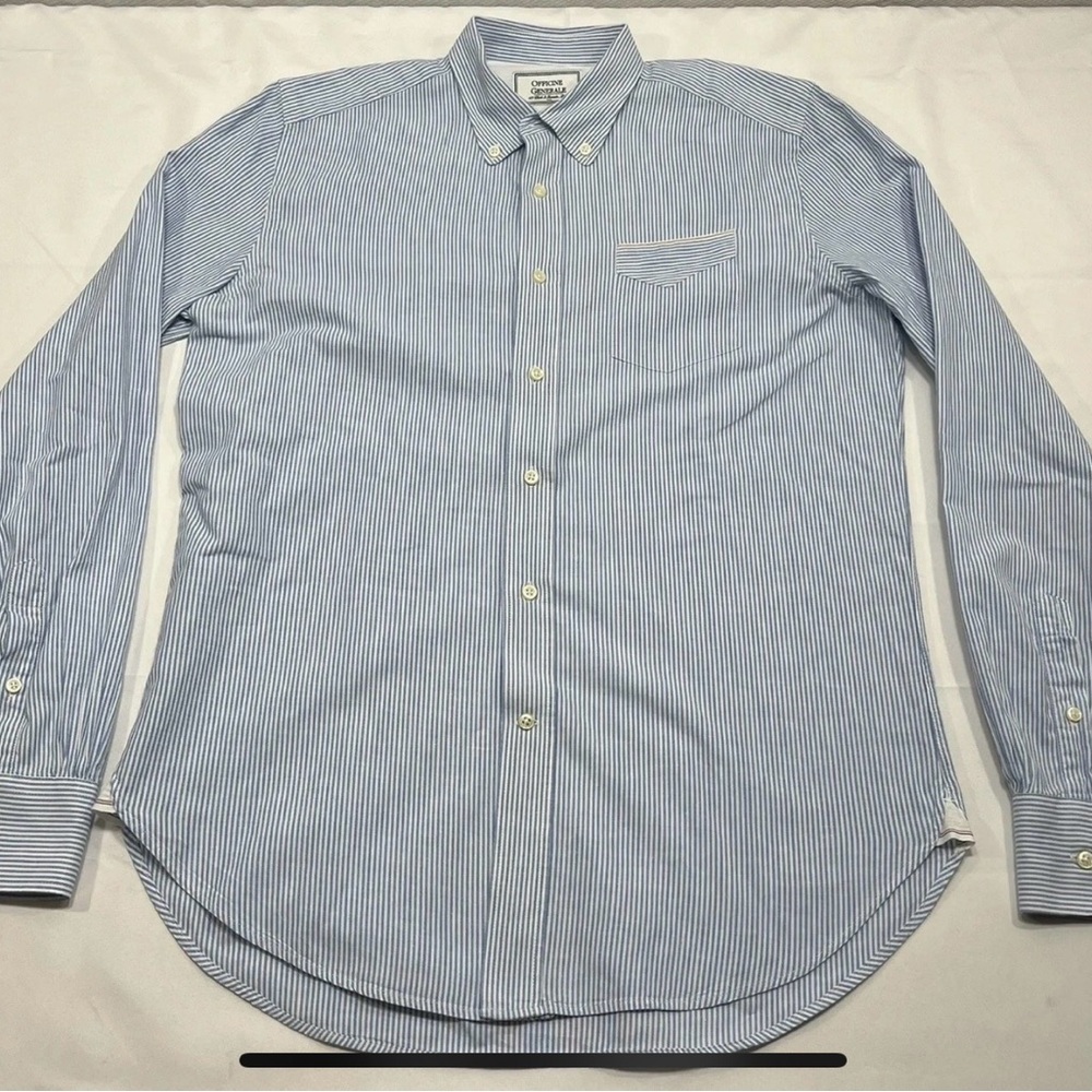 Officine Generale Light Blue Striped Shirt